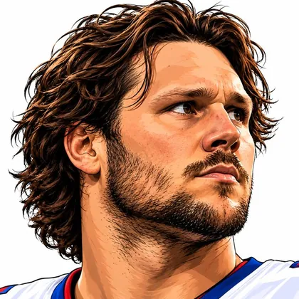 Illustrated portrait in a Buffalo Bills jersey